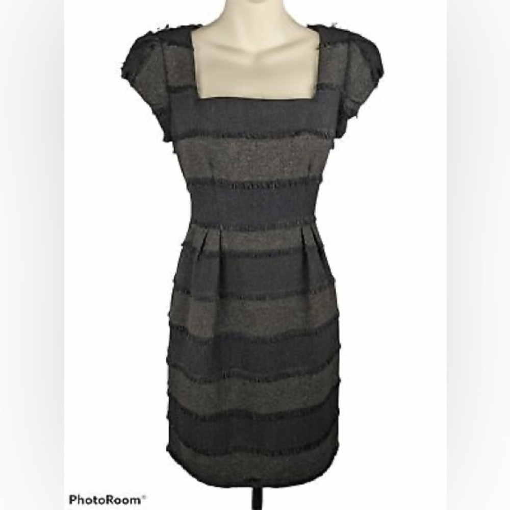 Nanette Lepore Catch Me Fringed dress black cocktail dress size 10 - Picture 4 of 16